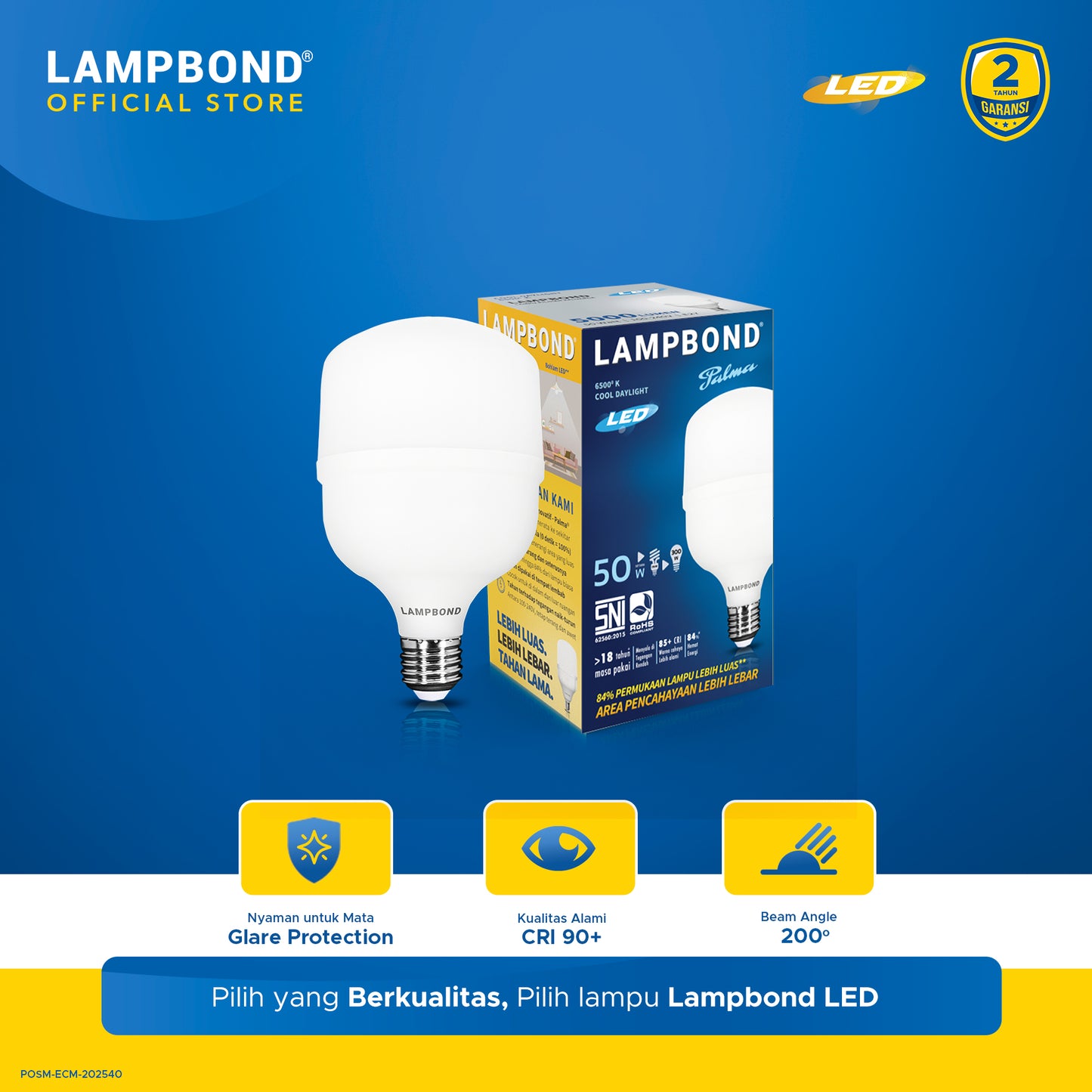 Lampbond® - Bohlam LED Palma 50 Watt - Cool Daylight