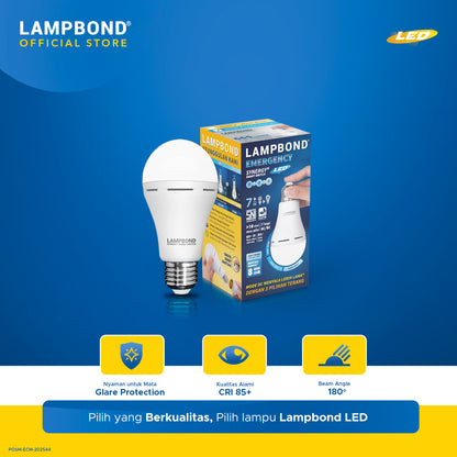 Lampbond® - Bohlam LED Emergency Synergy Smart Switch7 Watt - Cool Daylight