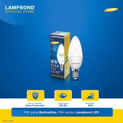 Lampbond® - Bohlam LED Candle 5 Watt - Warm White
