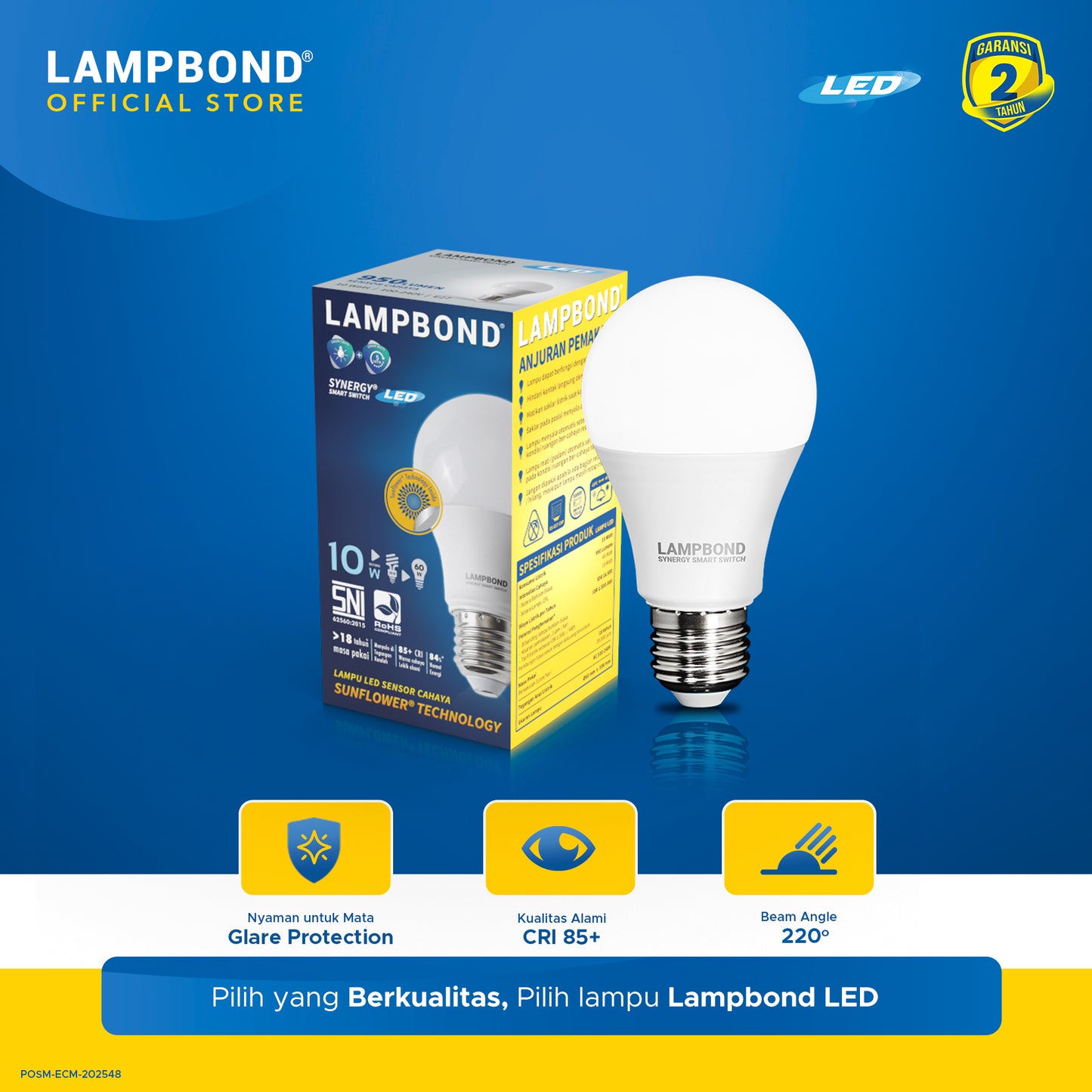 Lampbond® - Bohlam LED Sensor Sunflower 10 Watt - Cool Daylight