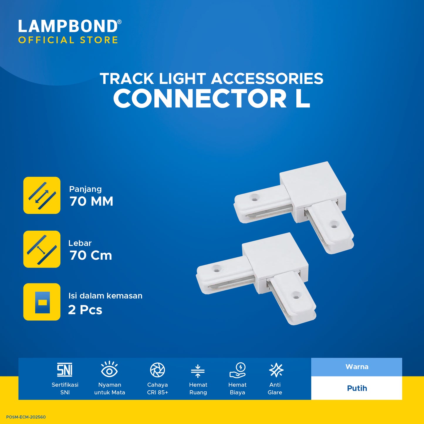 Lampbond® - Tracklight Accessories - Connector L - White