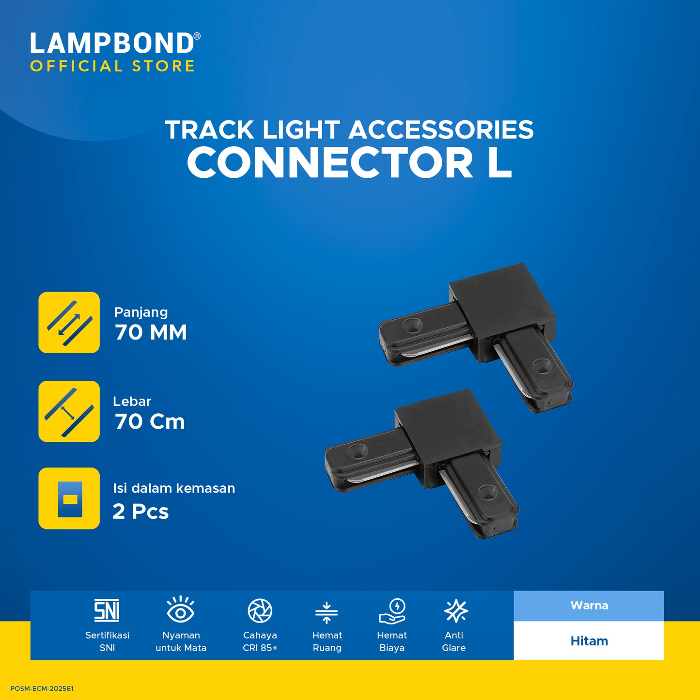 Lampbond® - Tracklight Accessories - Connector L - Black