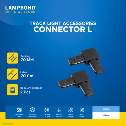 Lampbond® - Tracklight Accessories - Connector L - Black