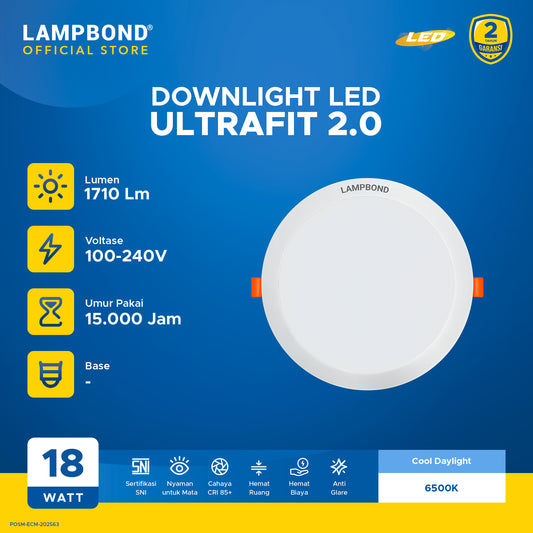 Lampbond® - Downlight LED Ultrafit (2.0) 18 Watt  - Cool Daylight