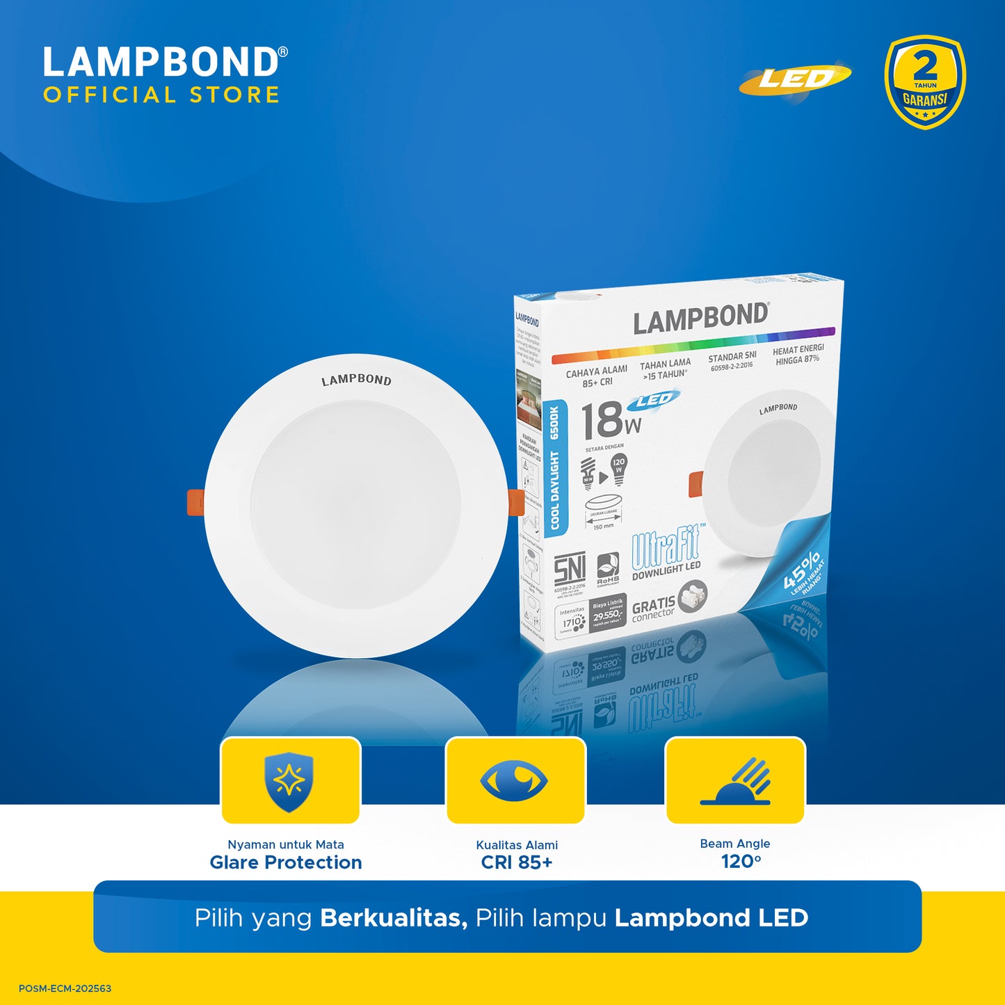 Lampbond® - Downlight LED Ultrafit (2.0) 18 Watt  - Cool Daylight