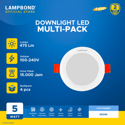 Lampbond® - Downlight LED Ultrafit (2.0) 5 Watt Multipack  - Cool Daylight