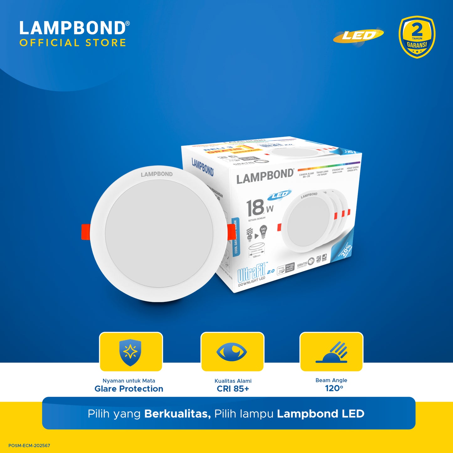 Lampbond® - Downlight LED Ultrafit (2.0) 18 Watt Multipack  - Cool Daylight