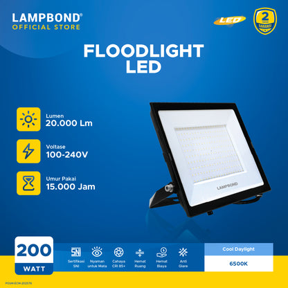 Lampbond® - Floodlight LED 200 Watt  - Cool Daylight