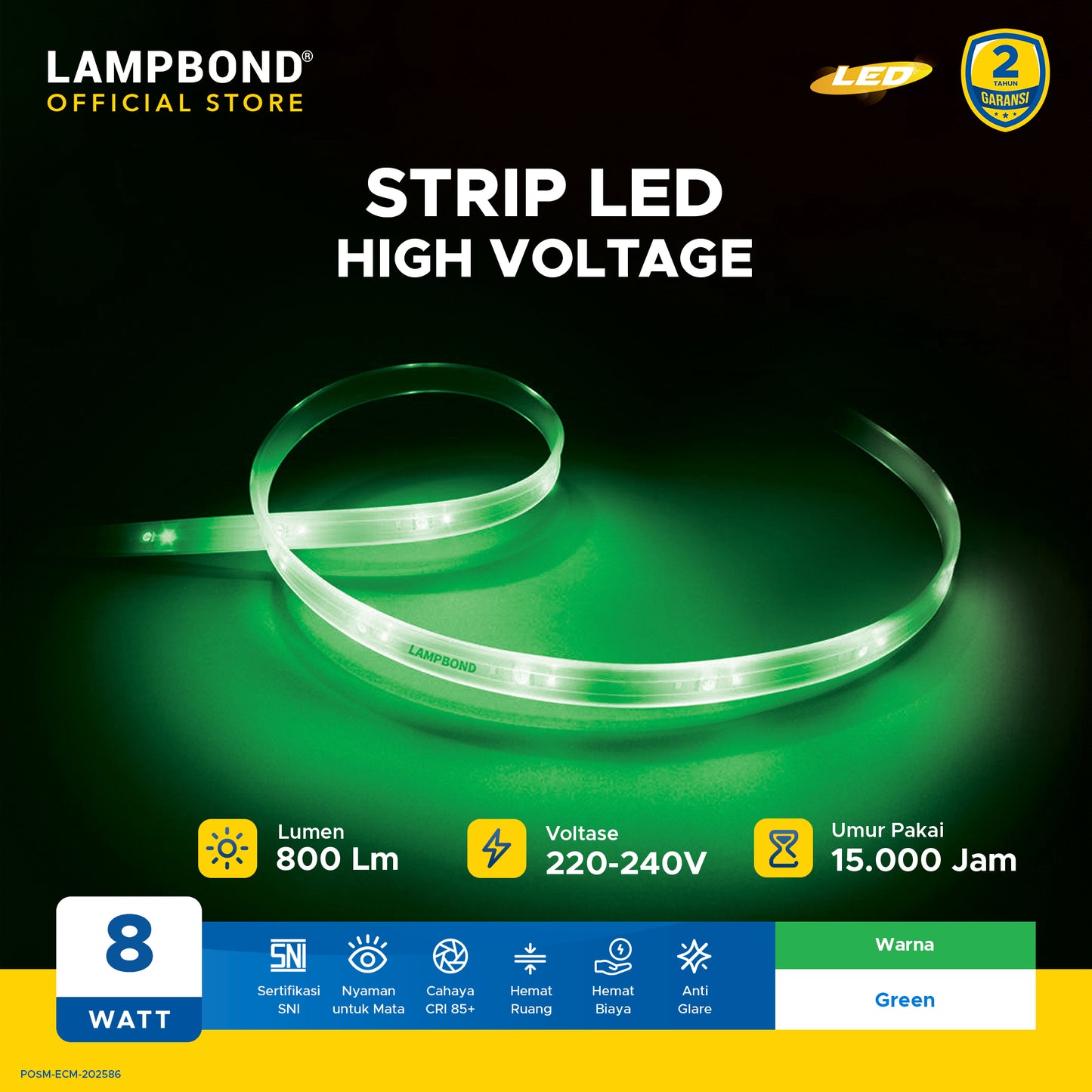 Lampbond® - Strip LED Slide In 8 Watt - Green