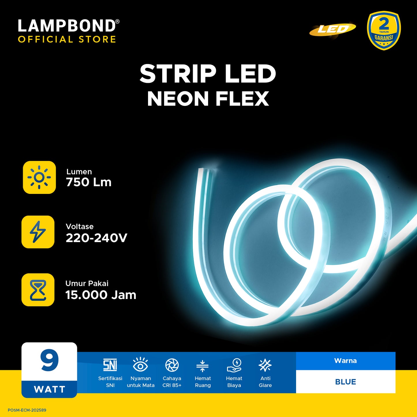 Lampbond® - Strip LED Neon Flex 9 Watt - Blue
