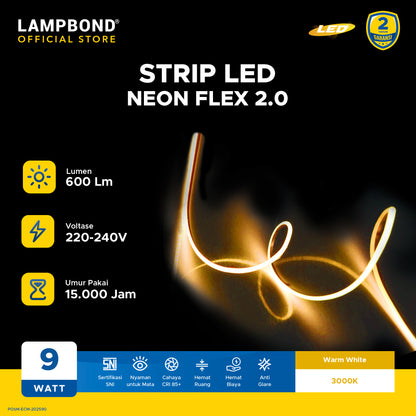 Lampbond® - Strip LED NEON FLEX (2.0) 9 Watt - Warm White