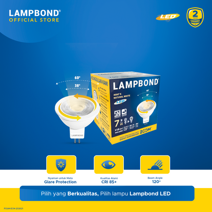 Lampbond® - Bohlam LED 7 Watt MR16 Zoom - Natural White