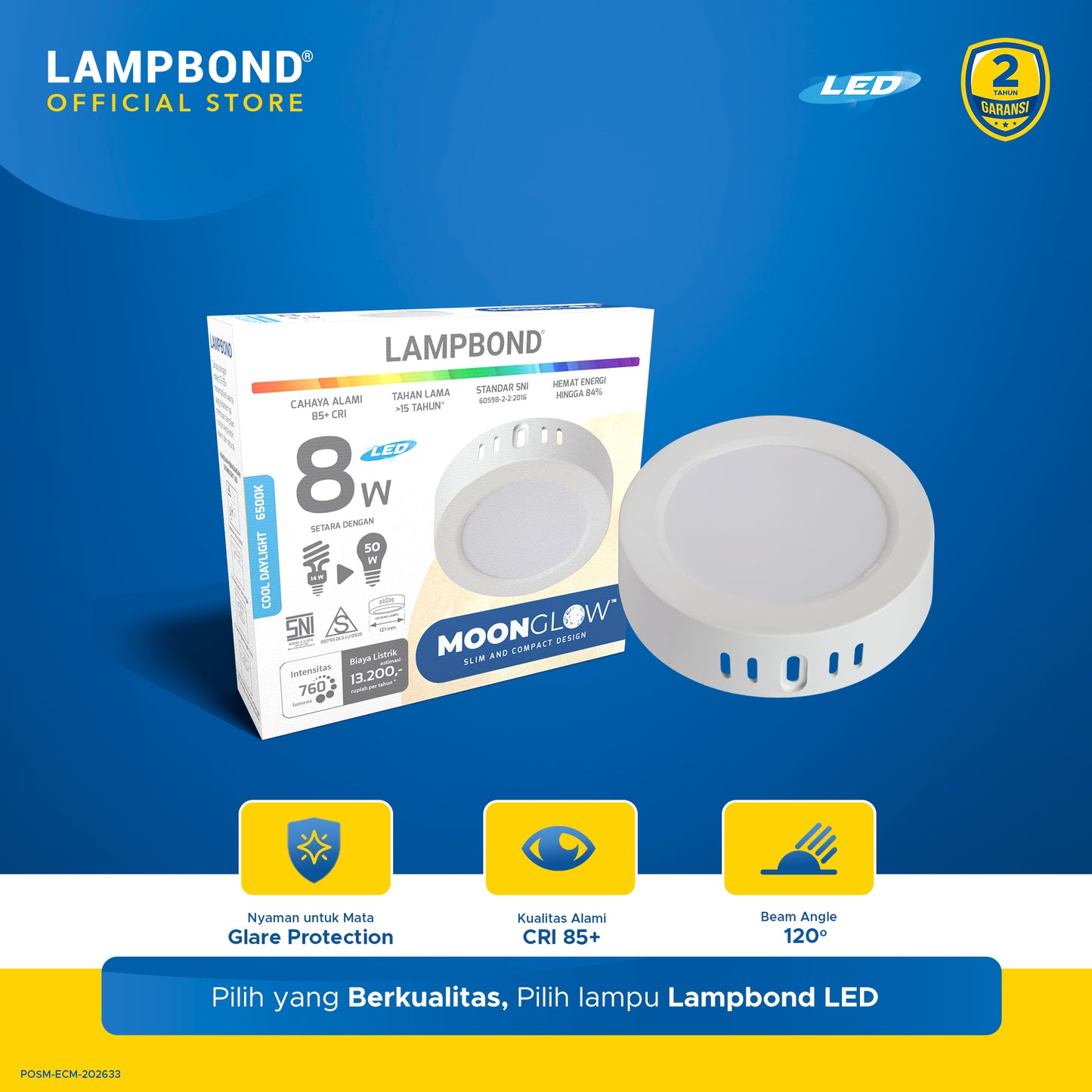 Lampbond® - Downlight LED Moonglow 8 Watt - Cool Daylight - WH