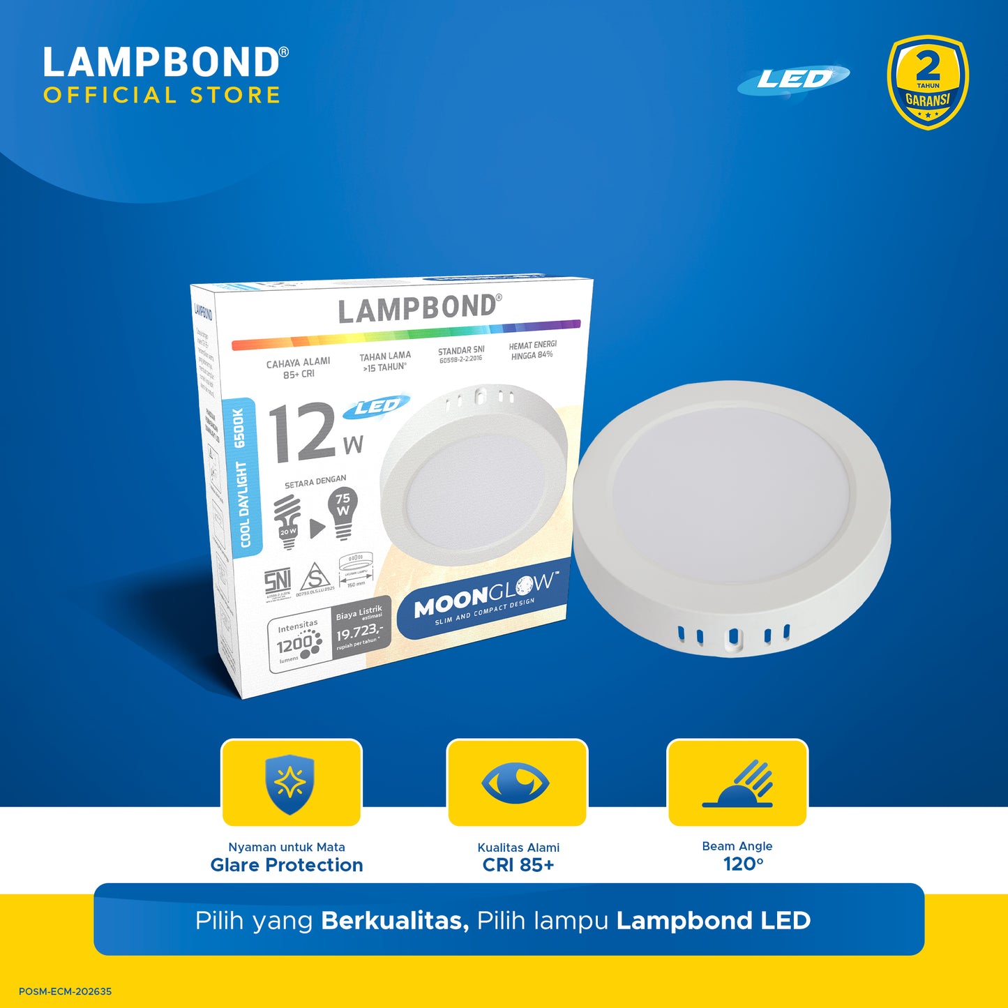 Lampbond® - Downlight LED Moonglow 12 Watt - Cool Daylight - WH