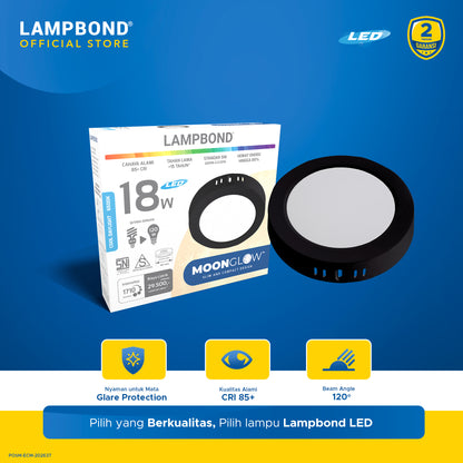 Lampbond® - Downlight LED Moonglow 18 Watt - Cool Daylight - BK