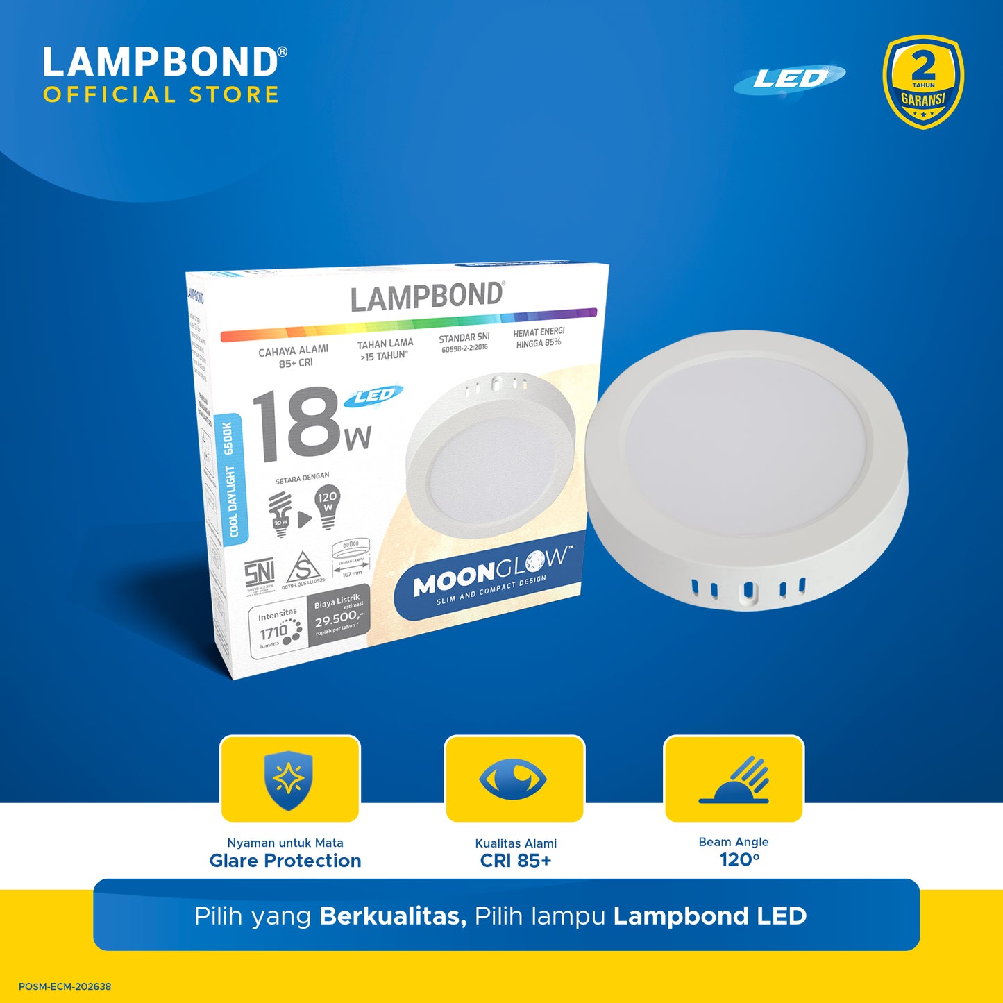 Lampbond® - Downlight LED Moonglow 18 Watt - Cool Daylight - WH