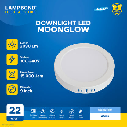 Lampbond® - Downlight LED Moonglow 22 Watt - Cool Daylight - WH