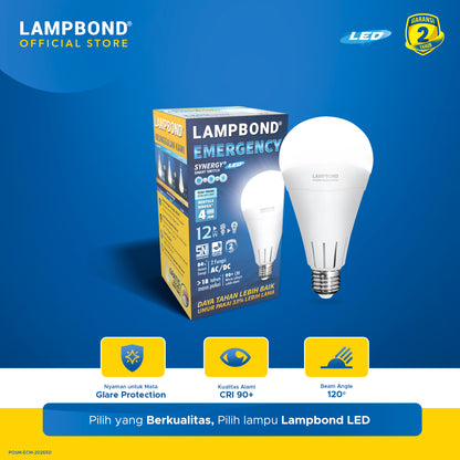 Lampbond® - Bohlam LED Emergency Synergy Smart Switch 12 Watt - Cool Daylight