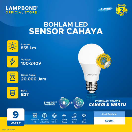 Lampbond® - Bohlam LED Sensor Sunflower 9 Watt - Cool Daylight