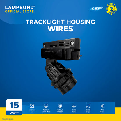 Lampbond® - Tracklight LED Housing - Wires Black