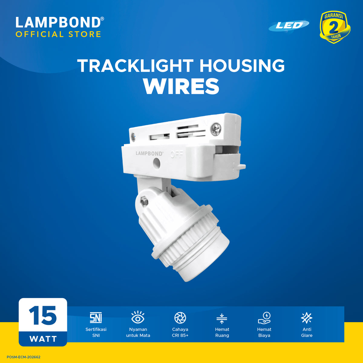 Lampbond® - Tracklight LED Housing - Wires White