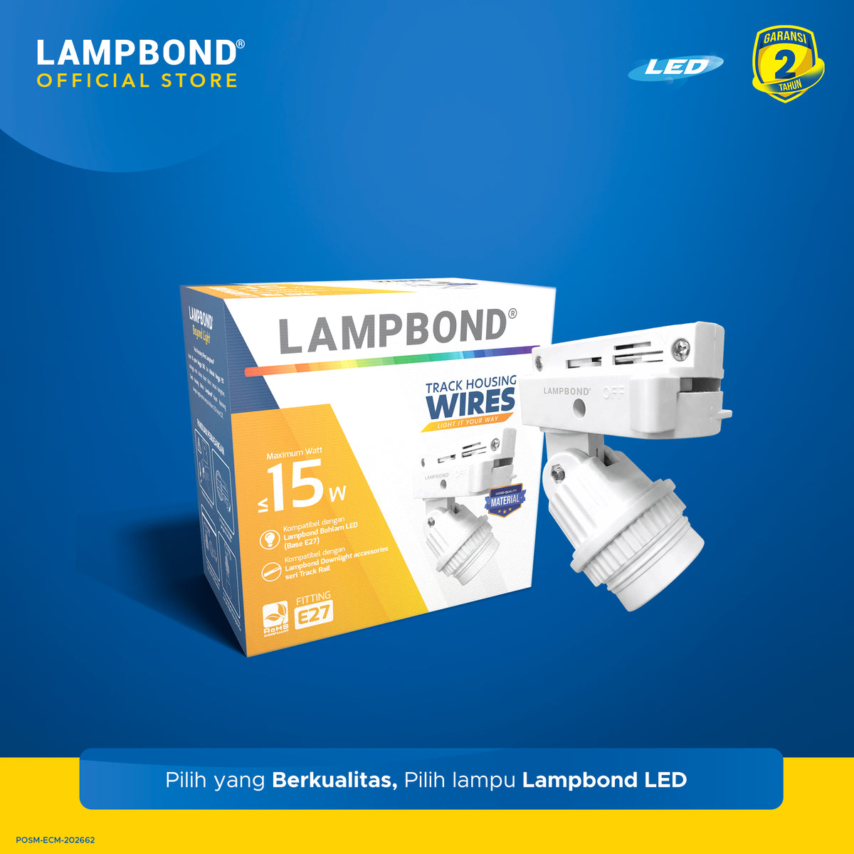 Lampbond® - Tracklight LED Housing - Wires White