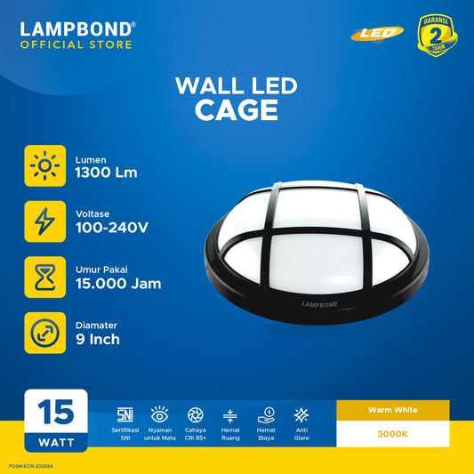 Lampbond® - Wall LED Cage 15 Watt - Warm White