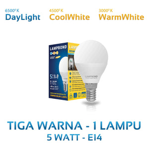 Lampbond® - Bohlam LED Synergy Smart Switch 5 Watt - 3 Pilihan Warna - E14