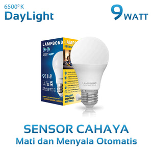 Lampbond® - Bohlam LED  Sensor Cahaya 9 Watt  - Cool Daylight