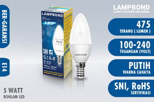 Lampbond® - Bohlam LED Candle 5 Watt - Cool Daylight