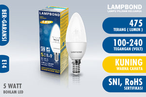 Lampbond® - Bohlam LED Candle 5 Watt - Warm White