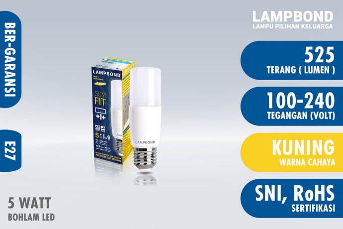Lampbond® - Bohlam LED Slimfit 5 Watt - Warm White