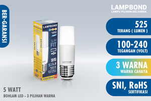 Lampbond® - Bohlam LED Synergy Smart Switch Slimfit 5 Watt - 3 Pilihan Warna FM