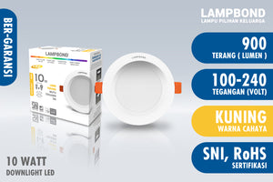 Lampbond® - Lampu LED Downlight 10 Watt Anti Glare - Warm White