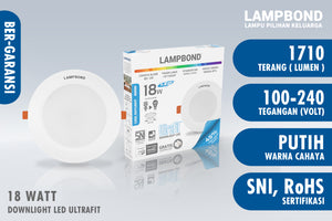 Lampbond® - Downlight LED Ultrafit 18 Watt  - Cool Daylight