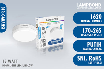 Lampbond® - Downlight LED SunGlow  18 Watt - Cool Daylight