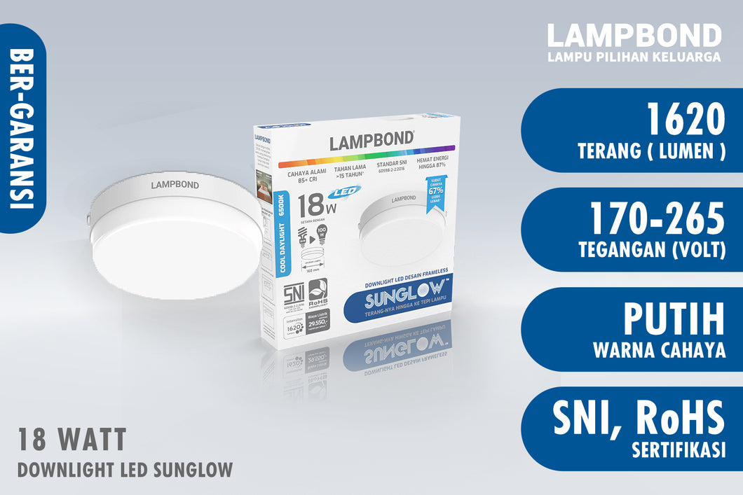 Lampbond® - Downlight LED SunGlow  18 Watt - Cool Daylight