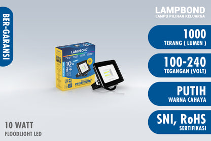 lampu floodlight led 10 watt cool daylight lampbond